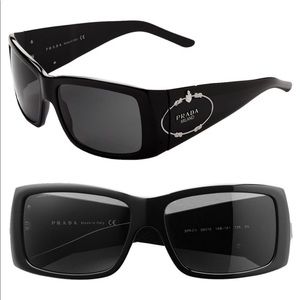 Prada Square Frame Sunglasses with Milano Logo